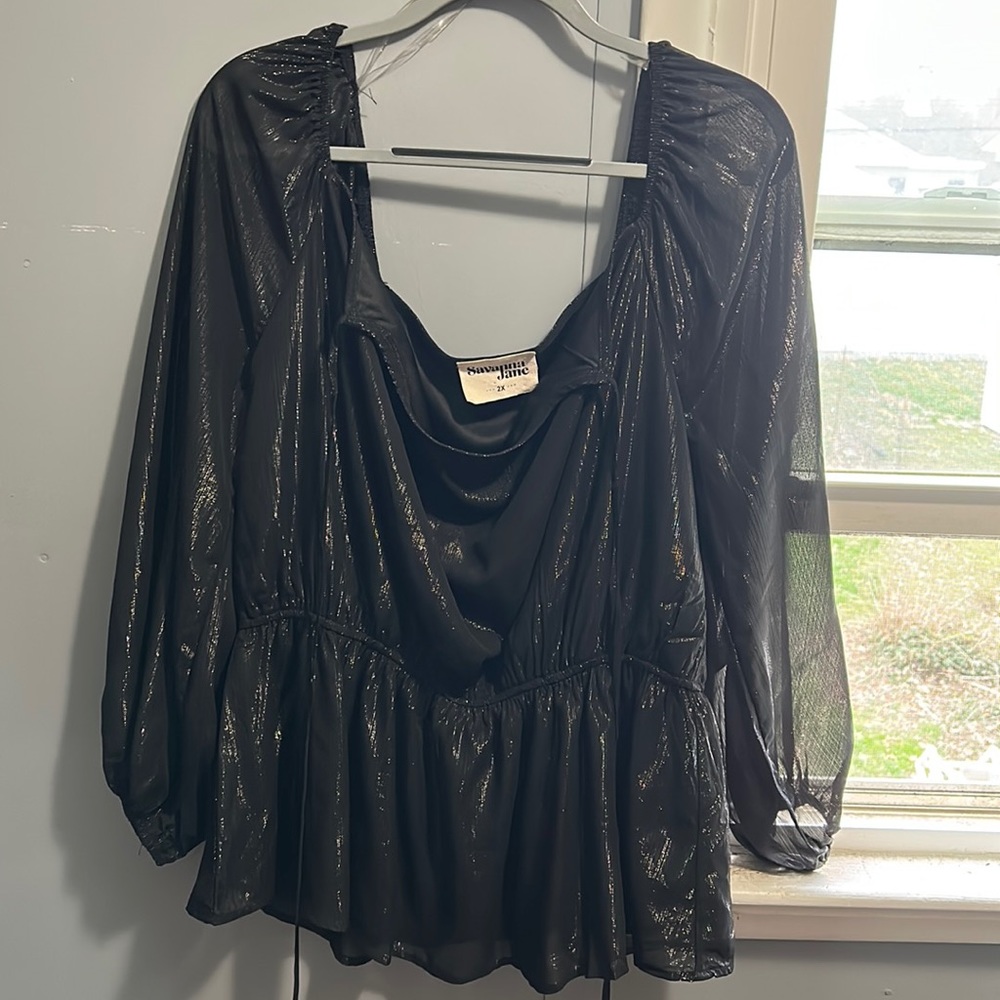 Savanna Jane Black Long Sleeve Top